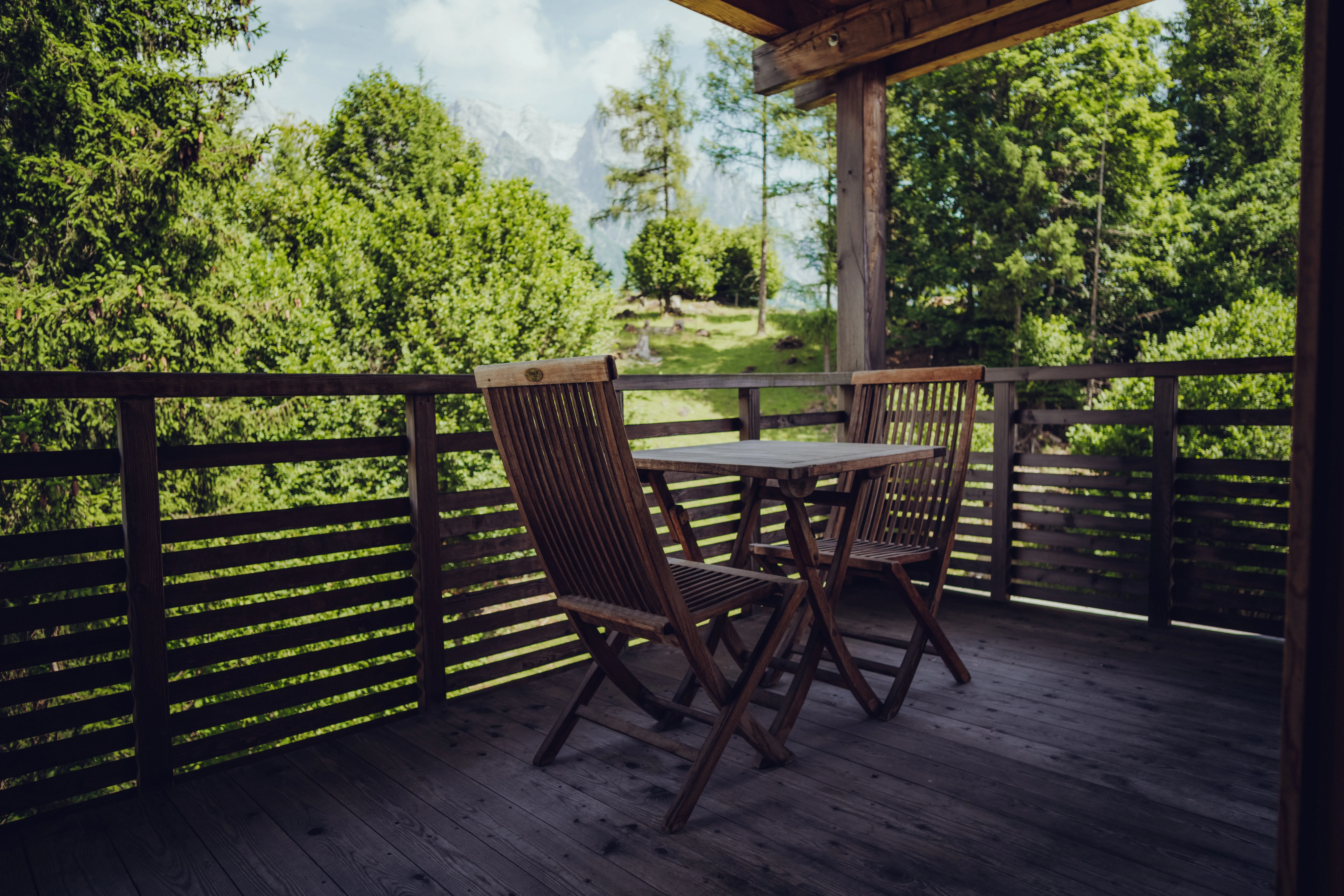 Hotel balcony with balcony furniture