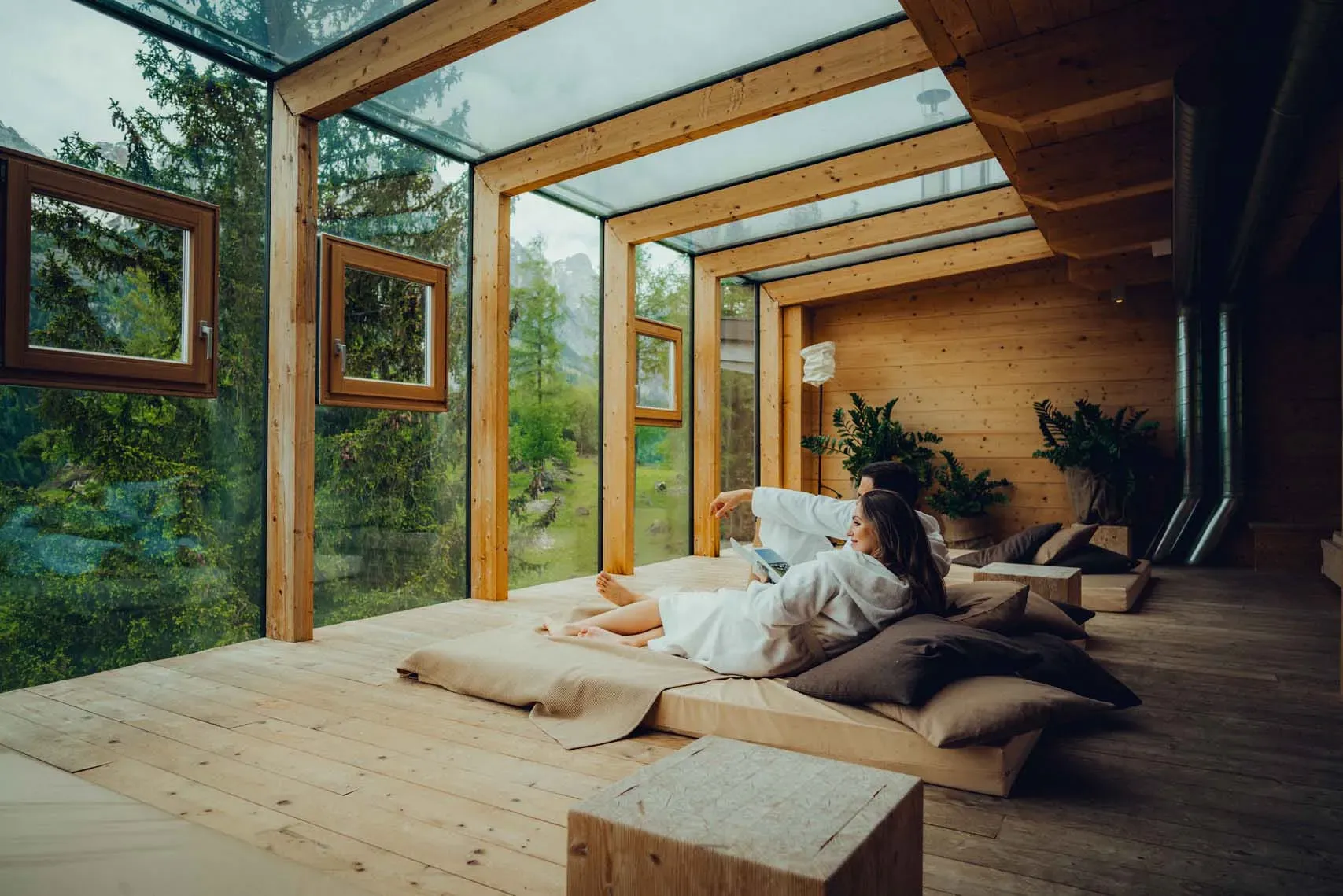 Couple relaxing in the relaxation room