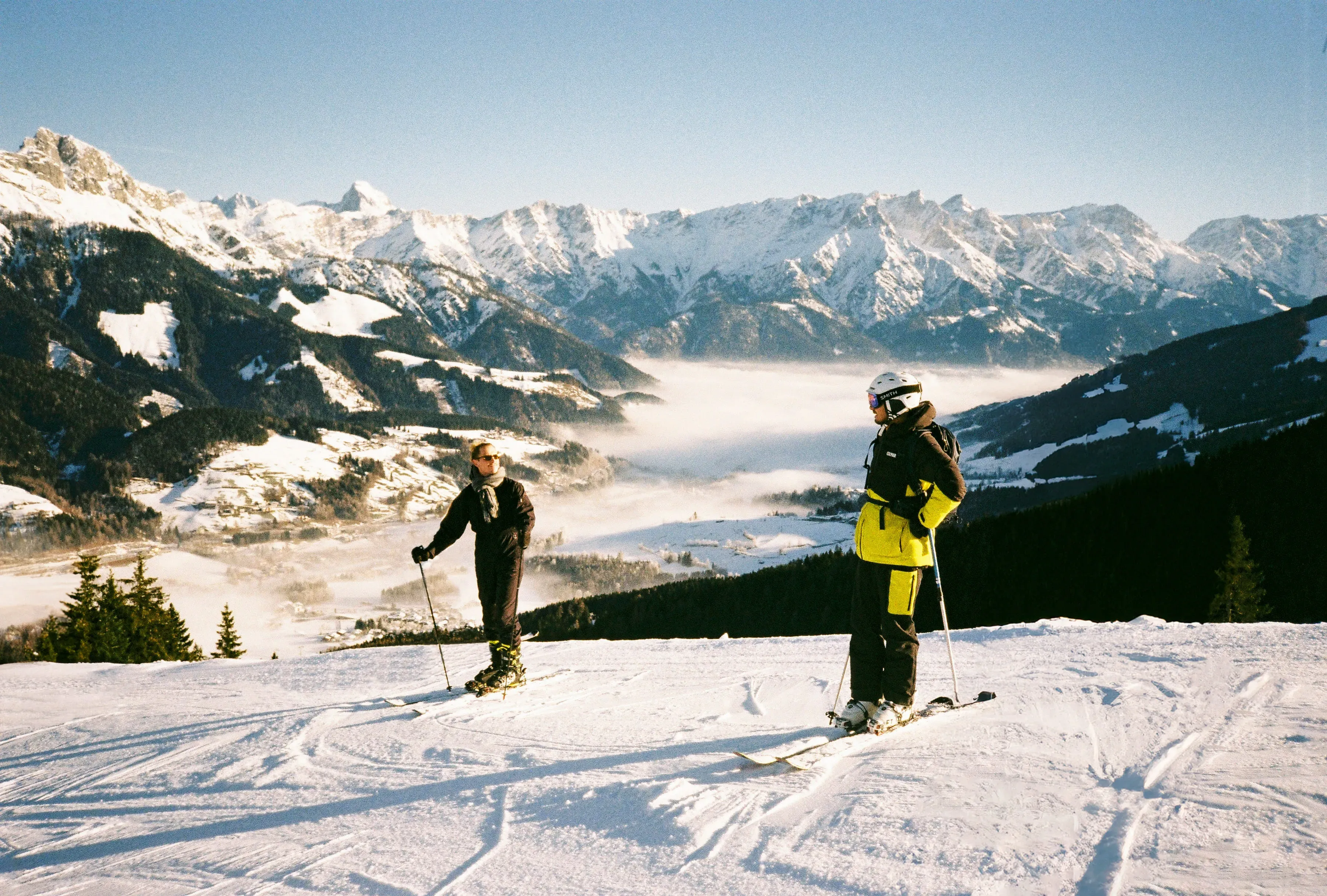 Group of skiers at the summit