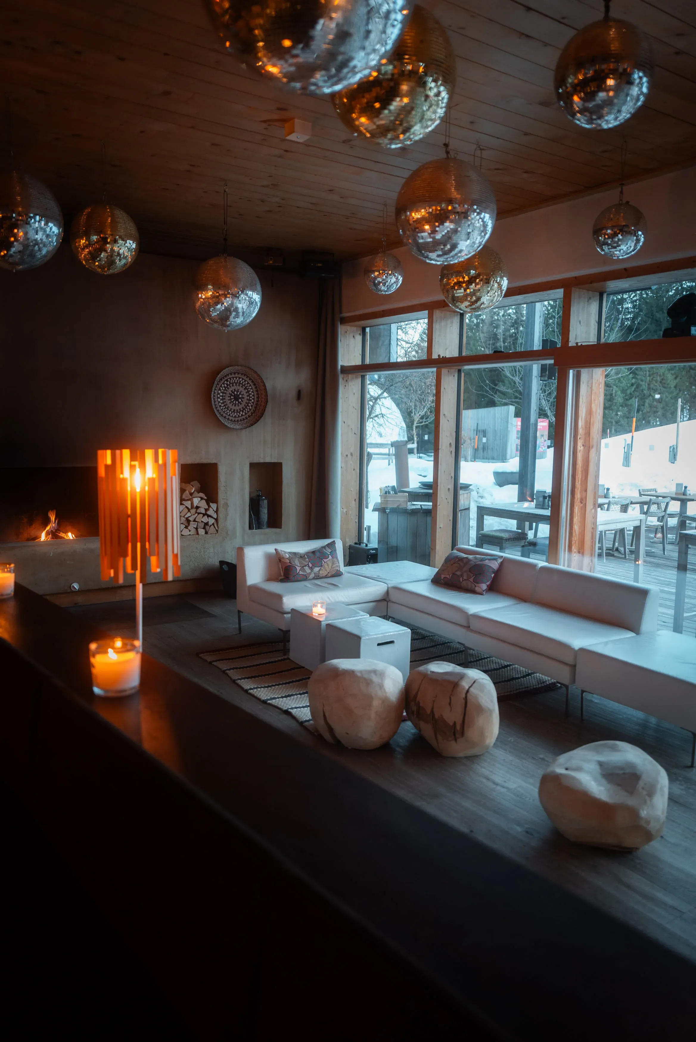 Hotel bar with atmospheric lighting