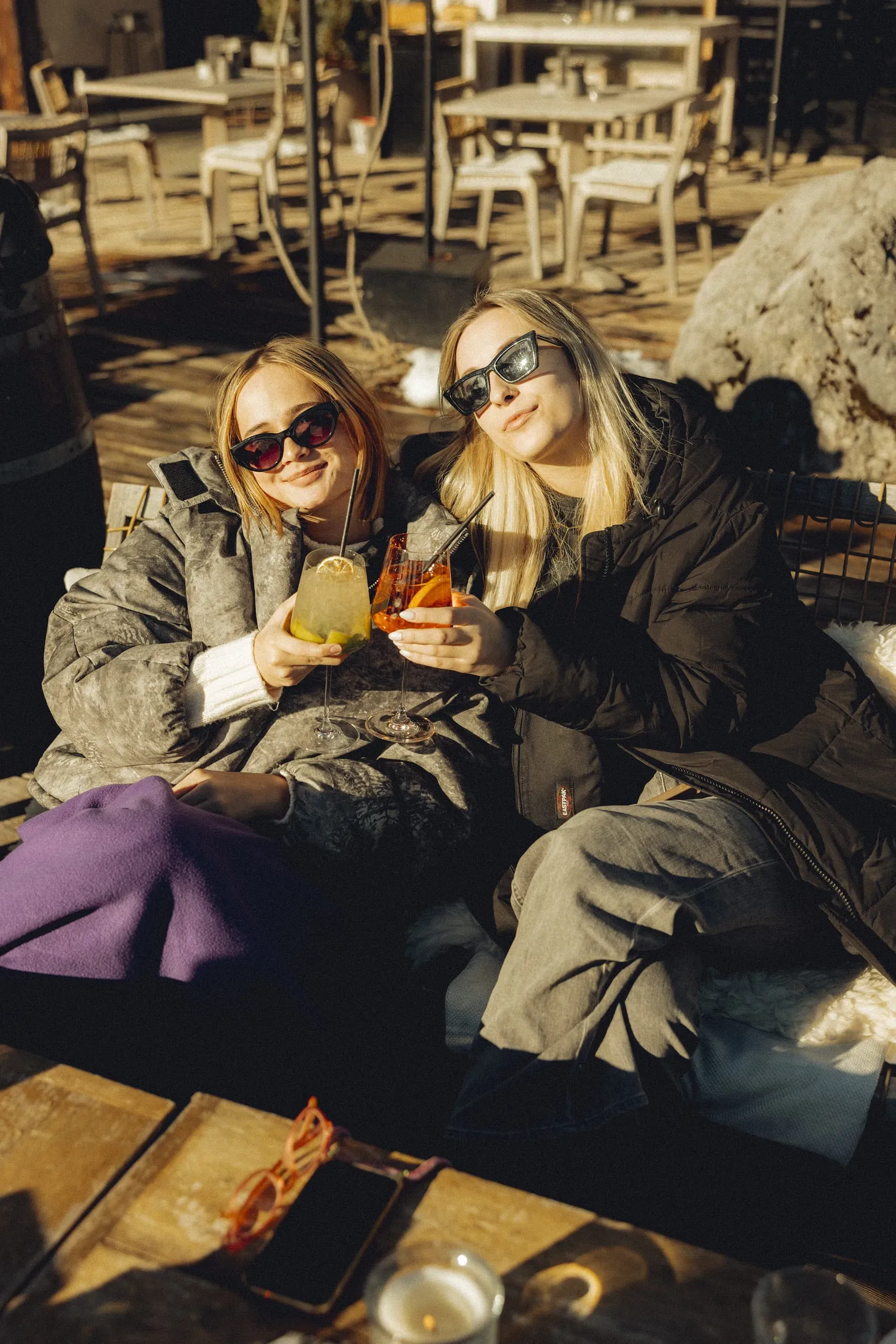 Women enjoying drinks